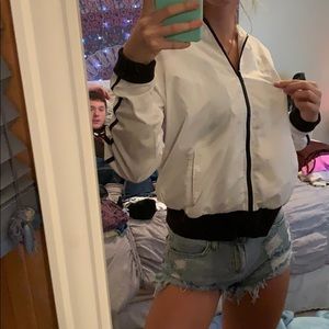 White striped windbreaker